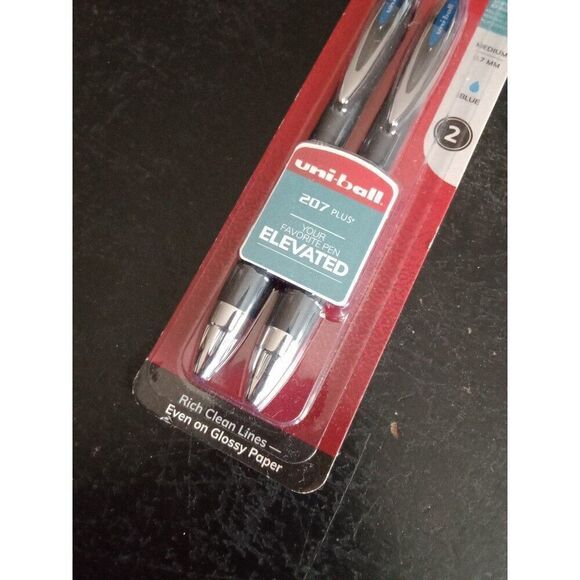 2 Blue Gel Pen Set UNI-Ball Medium #70233 - Picture 2 of 4